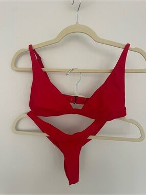 Red Women's Ark Swimwear Bikini Set